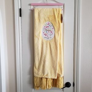 Easter Embossed Tassel Yellow Throw Blanket NWT 50x60 NWT